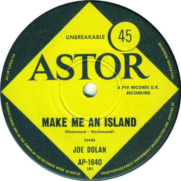 Joe Dolan : Make Me An Island (7", Single)