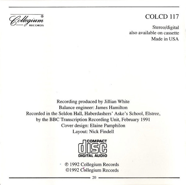 John Rutter - The Cambridge Singers And City Of London Sinfonia : Fancies (CD)