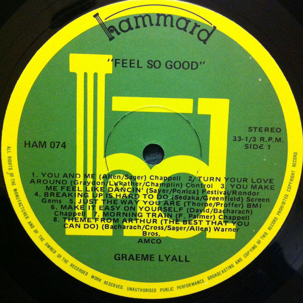 Graeme Lyall : Feel So Good (LP, Album)