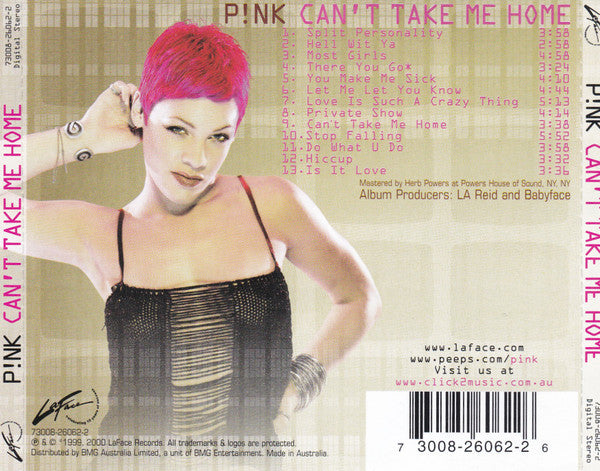P!NK : Can't Take Me Home (CD, Album, SME)