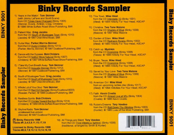 Various : Binky Records Sampler (CD, Comp, Smplr)