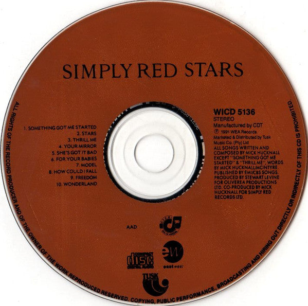 Simply Red : Stars (CD, Album)