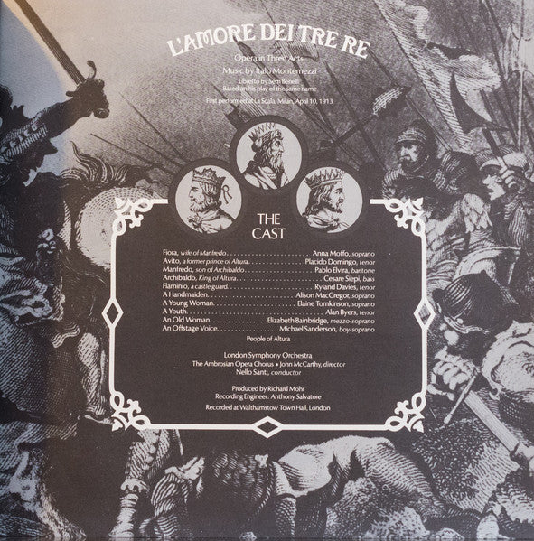 Montemezzi*  - Anna Moffo, Placido Domingo, Pablo Elvira, Cesare Siepi, Ryland Davies, London Symphony Orchestra , Conductor Nello Santi : L'Amore Dei Tre Re (2xLP + Box)