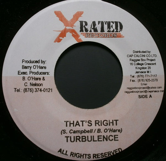 Turbulence (4) : That's Right (7", Single)