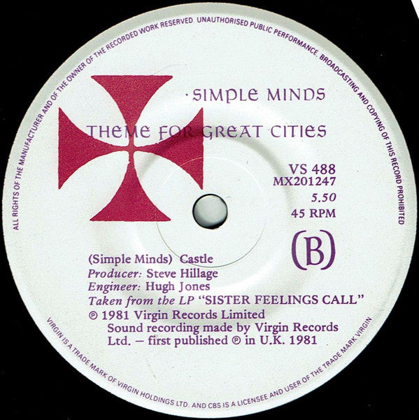 Simple Minds : Promised You A Miracle (7", Single)
