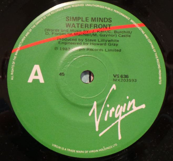 Simple Minds : Waterfront (7", Single)