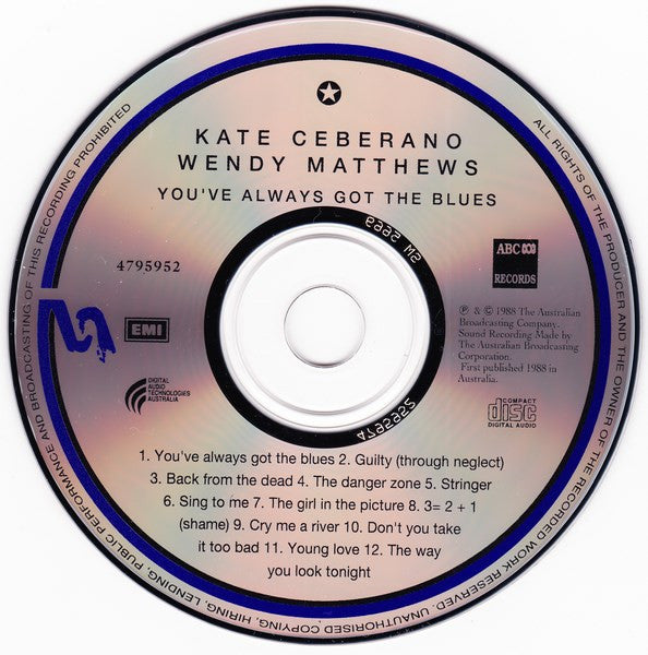 Kate Ceberano ★ Wendy Matthews : You've Always Got The Blues (CD, Album, RE)
