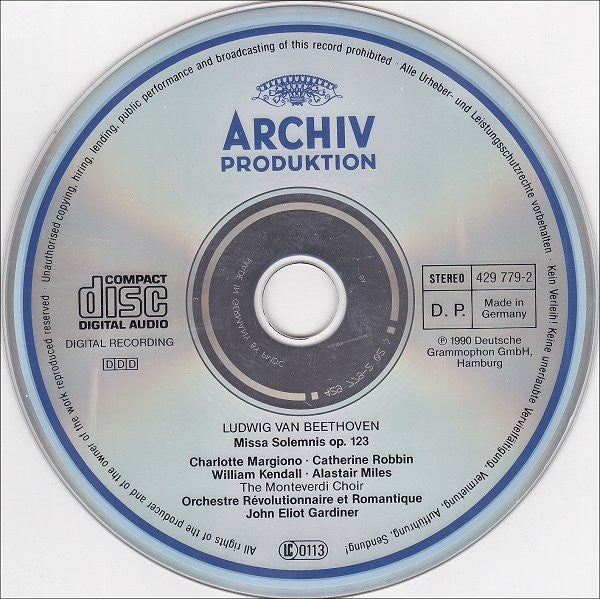 Beethoven* - Charlotte Margiono • Catherine Robbin • William Kendall • Alastair Miles • The Monteverdi Choir • Orchestre Révolutionnaire Et Romantique • John Eliot Gardiner : Missa Solemnis (CD, Album, RE)