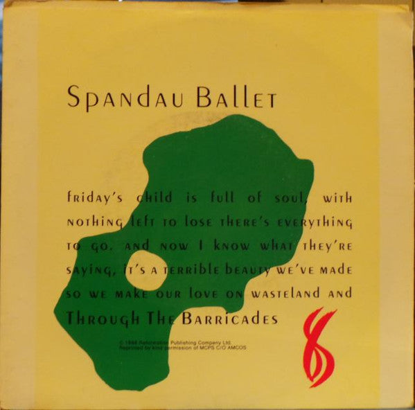 Spandau Ballet : Through The Barricades (7", Single)