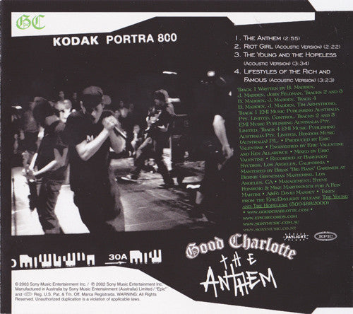 Good Charlotte : The Anthem (CD, Single)