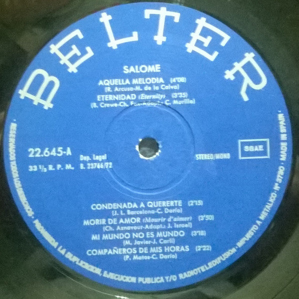 Salomé (2) : Salomé (LP, Album)