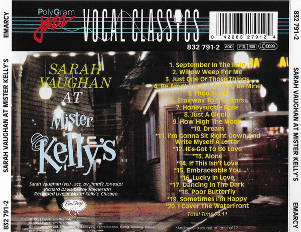 Sarah Vaughan And Her Trio : Sarah Vaughan At Mister Kelly's (CD, Album, RE, RM)