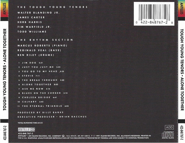 The Tough Young Tenors : Alone Together (CD, Album)