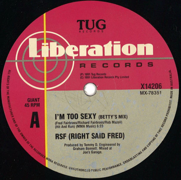 R ★ S ★ F* : I'm Too Sexy (12")