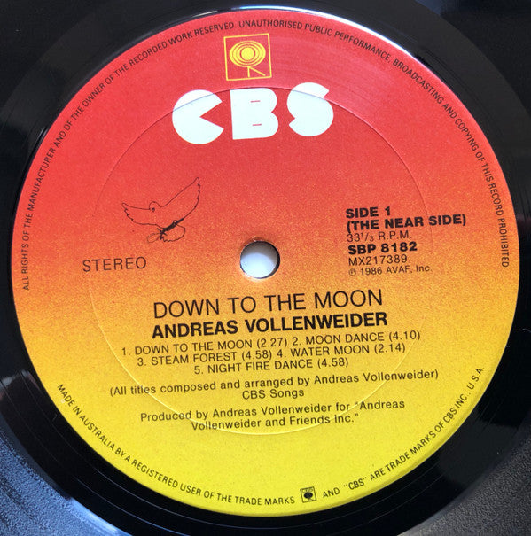 Andreas Vollenweider : Down To The Moon (LP, Album)