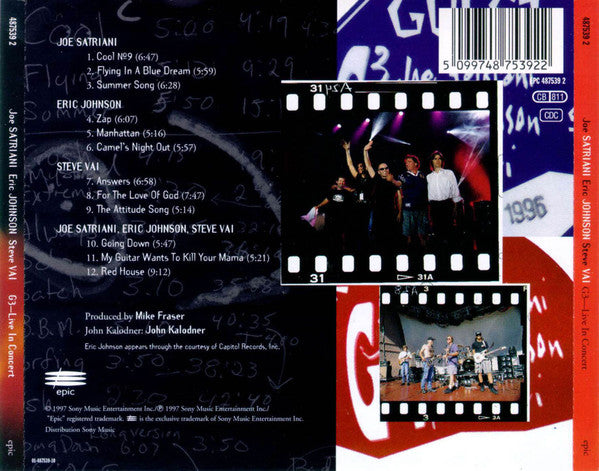 Joe Satriani / Eric Johnson (2) / Steve Vai : G3 Live In Concert (CD, Album)