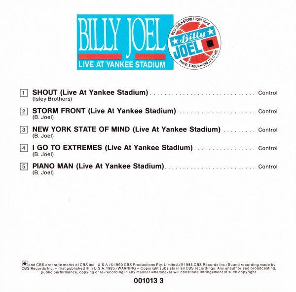 Billy Joel : Live At Yankee Stadium (CD, Promo)