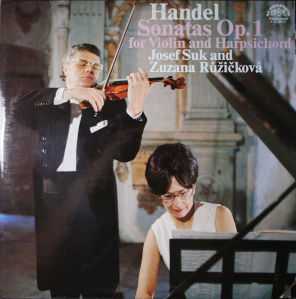 Georg Friedrich Händel, Josef Suk And Zuzana Růžičková : Sonatas Op. 1 For Violin And Harpsichord (2xLP, Album, Quad, Gat)