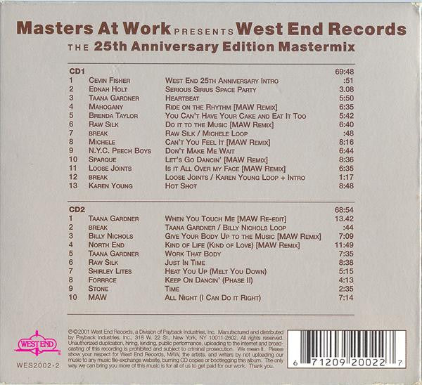 Masters At Work : West End Records - The 25th Anniversary Edition Mastermix (2xCD, Mixed)