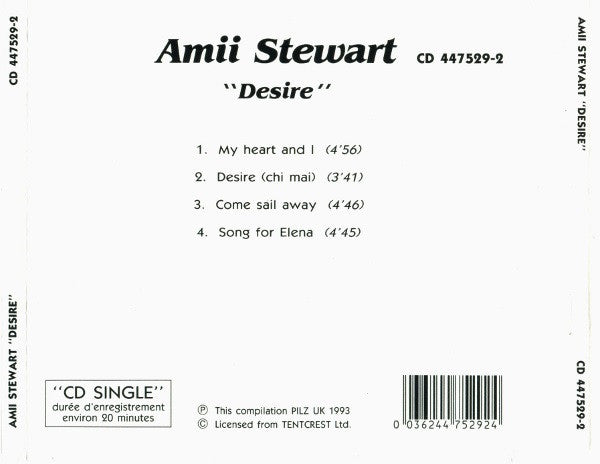 Amii Stewart : Desire (CD, Single)