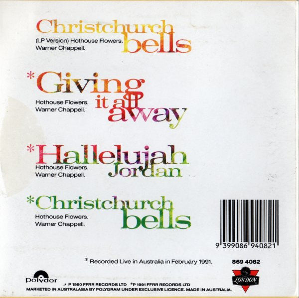Hothouse Flowers : Christchurch Bells (CD, Single)