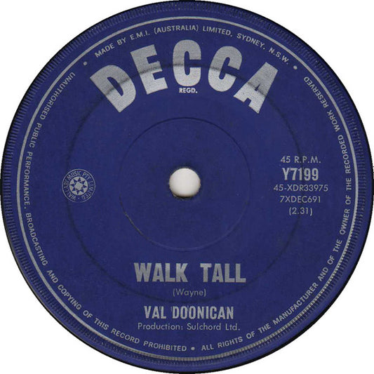 Val Doonican : Walk Tall (7", Single)