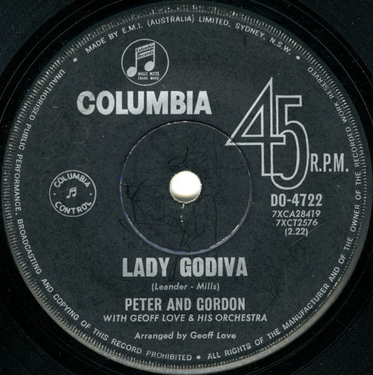 Peter And Gordon* : Lady Godiva  (7", Single)