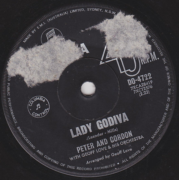 Peter & Gordon : Lady Godiva  (7", Single)