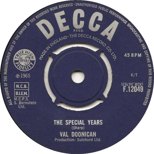 Val Doonican : The Special Years (7", Single)