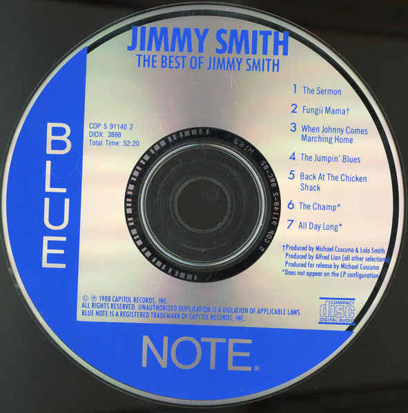 Jimmy Smith : The Best Of Jimmy Smith (CD, Comp, Club, CRC)