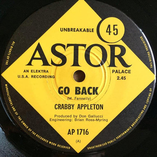 Crabby Appleton : Go Back (7", Single)