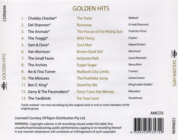 Various : Golden Hits (NRMA Motoring + Services) (CD, Comp)