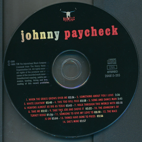 Johnny Paycheck : When The Grass Grows Over Me (CD, Album, Comp)