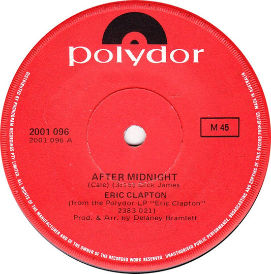 Eric Clapton : After Midnight (7", Single)