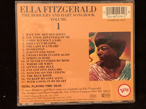 Ella Fitzgerald : The Rodgers And Hart Songbook Volume 1 (CD, Album, Mono, RE, RM)