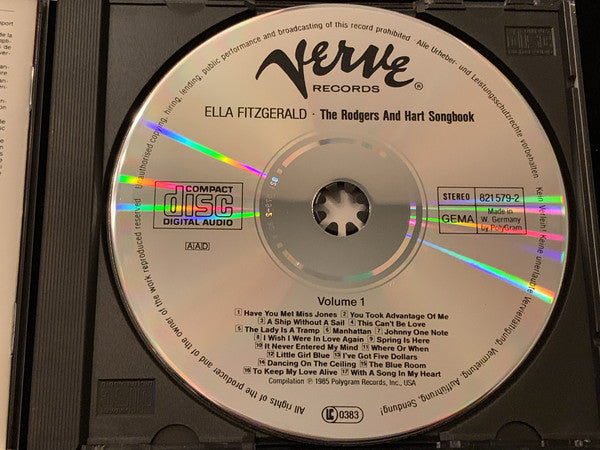 Ella Fitzgerald : The Rodgers And Hart Songbook Volume 1 (CD, Album, Mono, RE, RM)