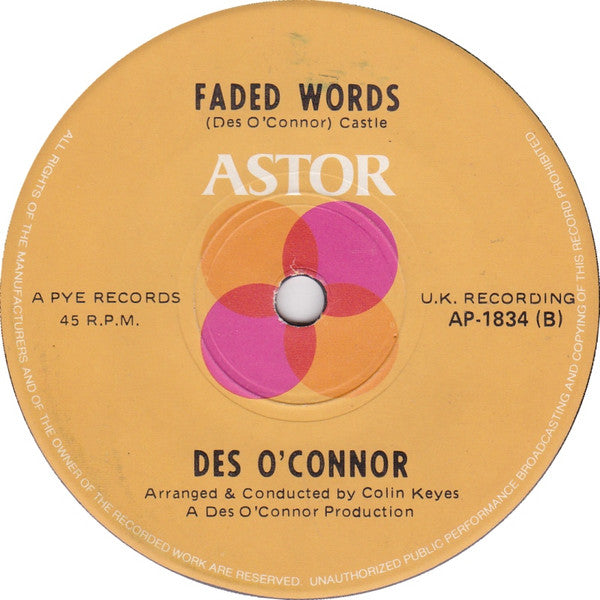 Des O'Connor : Remember (7", Single)