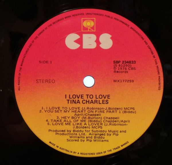 Tina Charles : I Love To Love (LP, Album)