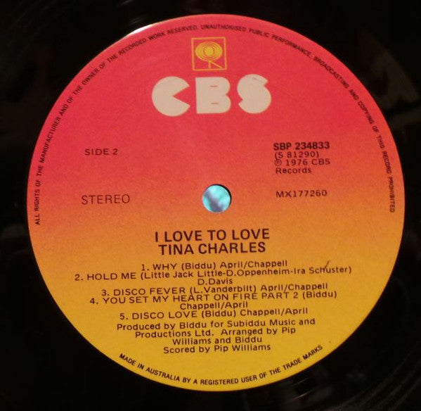 Tina Charles : I Love To Love (LP, Album)