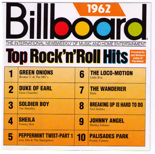 Various : Billboard Top Rock'N'Roll Hits - 1962 (CD, Comp, RE)