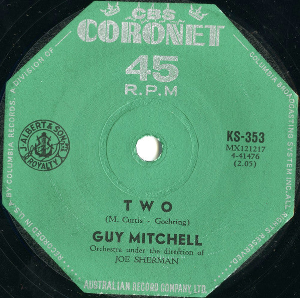 Guy Mitchell : Heartaches By The Number (7", Single)