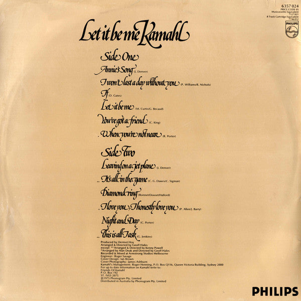 Kamahl : Let It Be Me (LP, Album)
