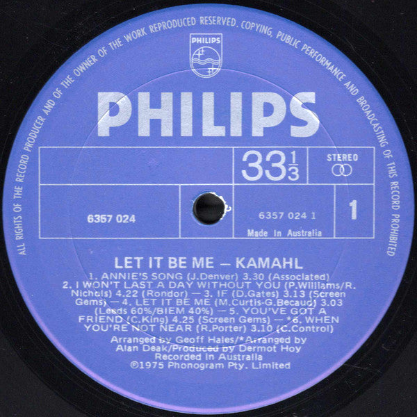 Kamahl : Let It Be Me (LP, Album)