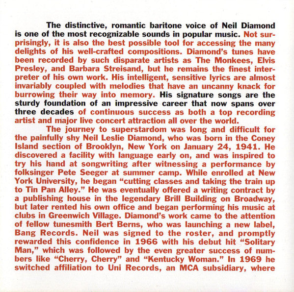 Neil Diamond : The Best Of Neil Diamond (CD, Comp, RM)