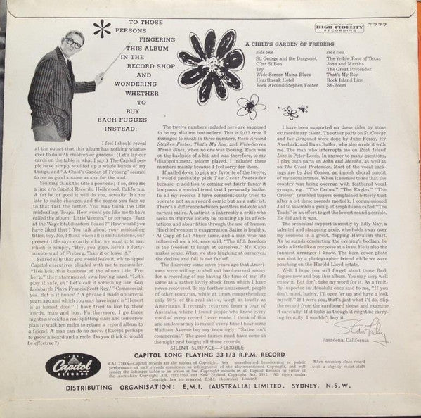 Stan Freberg : A Child's Garden Of Freberg (LP, Comp)