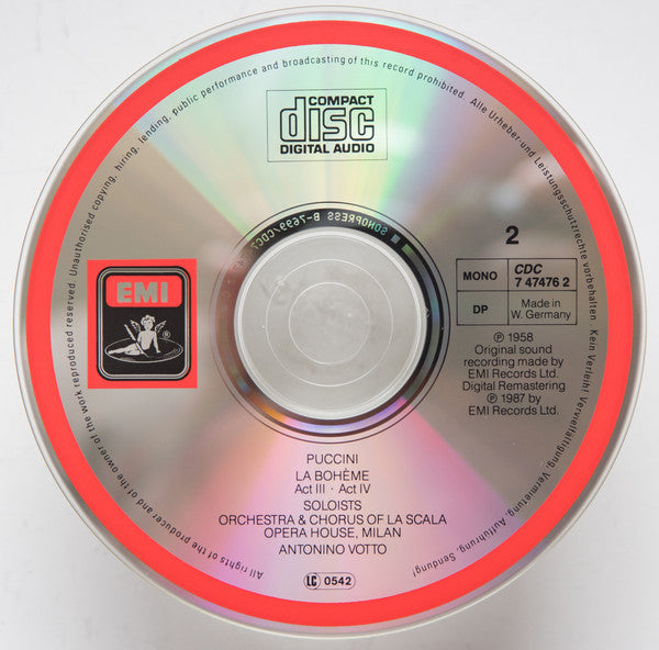 Puccini* : Orchestra* E Coro Del Teatro Alla Scala di Milano* Conductor: Antonino Votto Vocals: Maria Callas, Giuseppe di Stefano, Rolando Panerai, Anna Moffo : La Bohème (2xCD, Album, Mono, RE, RM + Box, + B)