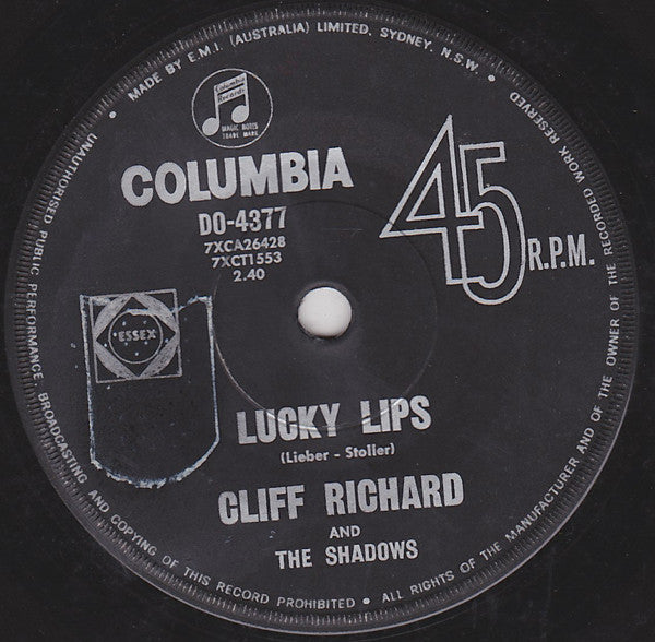 Cliff Richard And The Shadows* : Lucky Lips (7", Single)