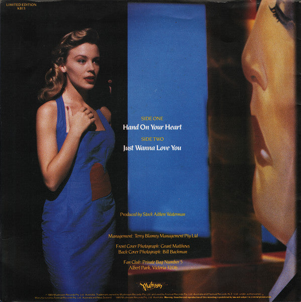 Kylie* : Hand On Your Heart (7", Single, Ltd, Pos)
