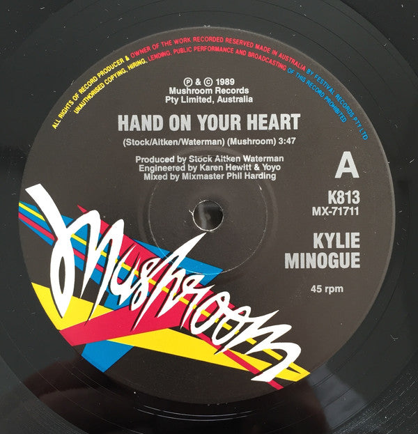 Kylie* : Hand On Your Heart (7", Single, Ltd, Pos)