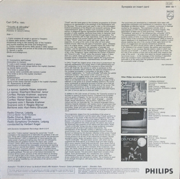 Carl Orff Conducted By Herbert Kegel : Trionfo Di Afrodite (LP, RE)